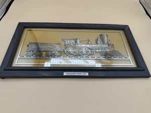 Franklin Mint 1977 Train Baldwin 1856 PRR Sterling Silver Silhouette 15x8 Art - Bild 1 von 8