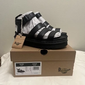 Dr. Marten Doc Air Walker Blaire Leder Plateau Riemchensandale, schwarz - Größe 9 - Bild 1 von 7