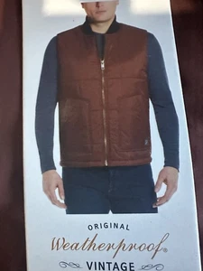 NEU Wetterfeste Vintage Herren große gefütterte Weste - Dark Burnt Orange - Bild 1 von 5