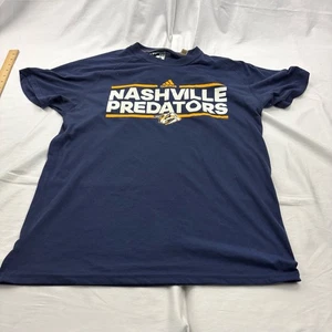 Men's Size Large Navy Adidas Vintage NHL Nashville Predators Saber Tiger Hockey - Picture 1 of 6