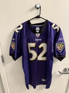 Ray Lewis Baltimore Ravens Jersey #52 Stitched Purple Reebok NFL Uniform Size 50 - Picture 1 of 3