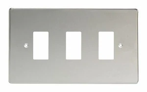 Varilight XDCPG3 PowerGrid Polished Chrome 3 Gang Grid Plate (Twin Plate) - Picture 1 of 1