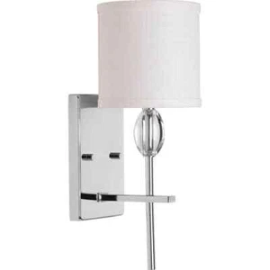 Progress Lighting Status Collection 1-Light Polished Chrome Off-White textured - Picture 1 of 8