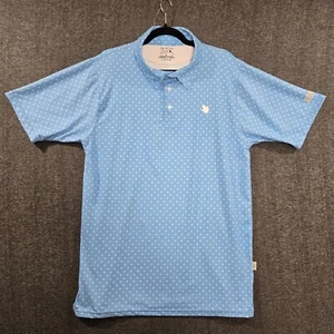 Saxxon Oak Herren groß hellblau weiß Punkte Muster Freizeit Golf Polo Performance - Bild 1 von 9