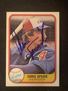 Chris Speier Montreal Expos Signed Auto 1981 Fleer Card #153 ~ COA