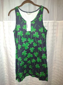 S Women's Irish Green Shamrock Hearts St Patricks Day Sleeveless Dress Celebrate - Picture 1 of 4