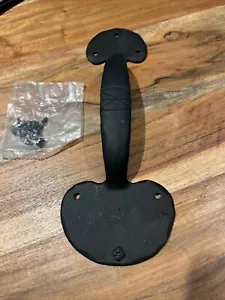 Tirador de puerta de frijol tradicional rústico bellota hierro negro 9 1/2" X 3 3/16" - Imagen 1 de 10