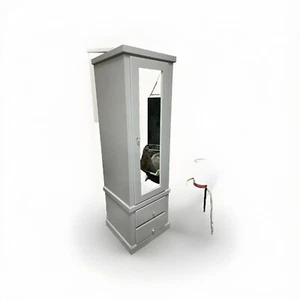 HANDMADE COUNTRY 1 DOOR 2 DRAWER MIRRORED HANGINH IN GREY (NOT FLATPACKED) - Picture 1 of 6