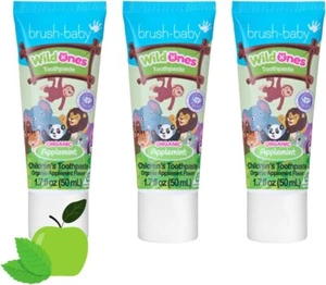 Brush-Baby Organic Applemint Flavour Toothpaste 0-3 Years 50ml BBE: 06/25 - Picture 1 of 3