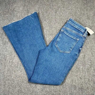 Pantalones de mezclilla Forever 21 para mujer 29 azules acampanados tiro alto mezcla de algodón Foto 1 de 4