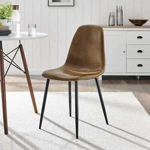 PU Dining Chairs, Set of 4, Dark Brown Color for Indoor - Picture 1 of 6