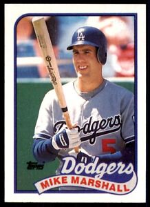 1989 Topps Baseball Card Mike Marshall Los Angeles Dodgers #582