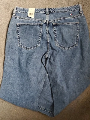 Pantalones de mezclilla para mujer Tommy Hillfiger Capri Snap Front azul oscuro desteñido talla 8 Foto 1 de 4