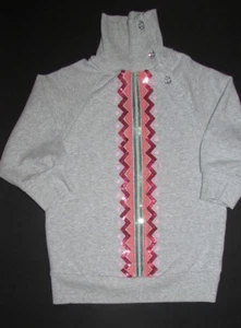 Gymboree Girls Cotton Blend Embroidered Button Up Neck Sweat Gray Size M (7-8) - Picture 1 of 4