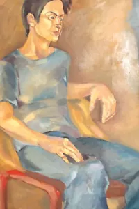 PINTURA AL ÓLEO IMPRESIONISTA DE COLECCIÓN RETRATO DE JOVEN - Imagen 1 de 12
