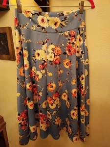 NWT Agnes & Dora Boho Midi Skirt, For The Love of Floral, Rose/Peach, Sz: Medium - Picture 1 of 7