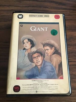 GIANT (RARE CLAM SHELL DOUBLE VHS 1985) 1956 WESTERN w ROCK HUDSON, JAMES DEAN - Image 1 of 4