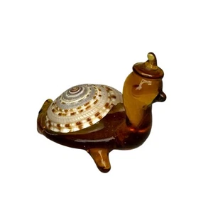 Arte de estatuilla de cristal ámbar soplado tortuga concha marina - Imagen 1 de 9