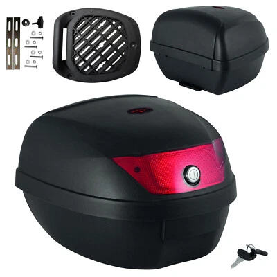 Universal Polypropylene Motorcycle Motorbike Scooter Rear Luggage Box Top Case - Immagine 1 di 4