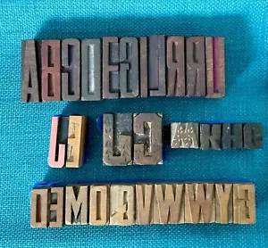 Vintage Wooden Letterpress Type: Capitals Gothic Condensed Sans 6- 8- 10-Line - Picture 1 of 5
