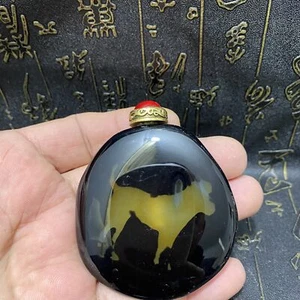 100% Chinese boutique pure hand-made antique silk agate snuff bottle - Picture 1 of 5