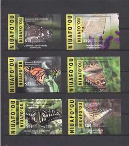 Tonga niuafo'ou set #CE12-CE17 Butterflies and flowers VFNH CV 325$ - Picture 1 of 1