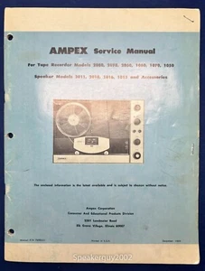 Original Ampex 2080 2070 2050 1080 1070 1050 Reel to Reel Service Manual - Picture 1 of 1