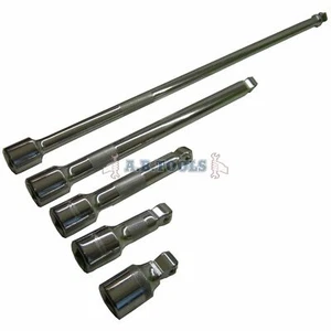 1/2" Drive Wobble Socket Ratchet Extension Bar Set 50mm - 450mm 5pc Set - Picture 1 of 2