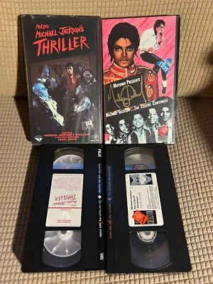 2x MICHAEL JACKSON VHS VIDEO TAPES - MAKING THRILLER AND THE LEGEND CONTINUES - Image 1 of 3