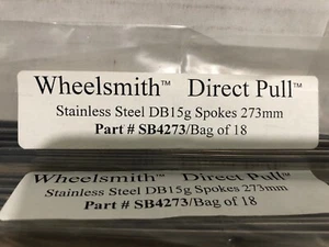 Wheelsmith Direct Pull Spokes Double Butted 273mm 15g Lot of 36 Silver NEW - Picture 1 of 7