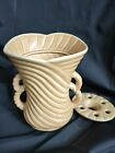Sylvac Art Pottery Beige Rope Design Vintage Vase 1307