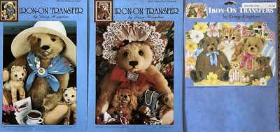 Лот 3 Daisy Kingdom плюшевый медведь w собака, кошка Дороти Шари железа на ткани передачи - Изображение 1 из 4