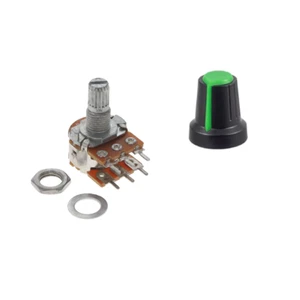 Potenciometro lineal doble B10K ohm 0,5w 15mm 6 pin + Perilla Knob VERDE - Imagen 1 de 4