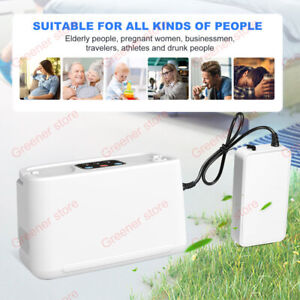 3L/min Portable Oxygen Generate Concentrate Machine w/ Battery Home Car Using