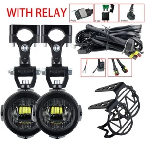 40W LED Auxiliary Fog Lights W/Relay For R1200GS F800GS F650 K1600 Motorcycle - Picture 1 of 11