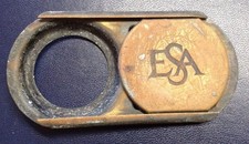 1950s Esavian  "ESA"  School Desk Brass Inkwell Cover.