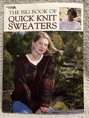 Knitting Pattern Booklet - Quick Knit Sweaters - Leisure Arts - 16 Sweaters - VG - Image 1 of 4