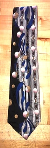 Screenplay Martin Wong Black & Silver Men's Necktie Beautiful Design 100% Silk - Picture 1 of 4