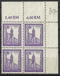 Sowjet. Besatzungszone "West-Sachsen Mi.Nr 153 Xa im 4er-Block mit Plf. l" - Bild 1 von 2