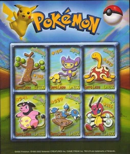 Sierra Leona 2002 - Pokémon - Hoja de 6 Estampillas - Scott #2557 - Estampillada sin montar o nunca montada - Imagen 1 de 1