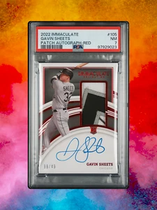 2022 Panini Immaculate Collection - Gavin Sheets #105 Red Patch Auto /49 - PSA 7 - Picture 1 of 2