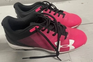 Under Armour 5 Y Youth pink & black 1297316-002 Cleats - Picture 1 of 5