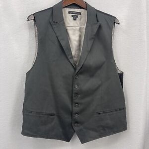 John Varvatos Luxe Vest Mens XL 44 Gray Charcoal Hipster Indie Business Button