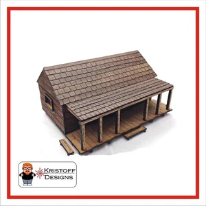 Terreno pintado cabaña estilo salvaje oeste antiguo 28 mm perfecto para juegos de guerra de vaqueros - Imagen 1 de 7