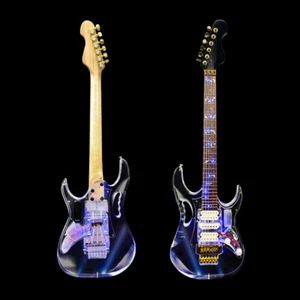 new Acrylic Electric Guitar Crystal Guitar Transparent Blue LED Light Maple nice - Picture 1 of 15