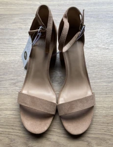 A New Day Women's Michaela Mid Block Heel Sandals Taupe 8.5 NIB - Picture 1 of 3