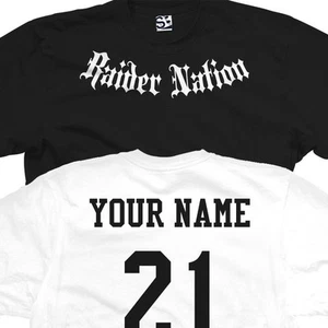 Custom Raider Nation Addict T-Shirt Las Vegas Name & Number Personalized Jersey - Picture 1 of 7