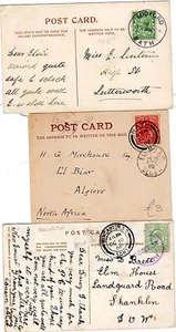 1902/18 2 MIDFORD & YARLINGTON BATH SOMERSET RUBBER PMKS ON PPCs + P/C >ALGIERS - Picture 1 of 2