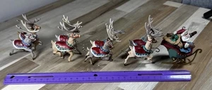 Hallmark Keepsake Santa and His Reindeer Collection Ornaments 1992 Set of 5 - Picture 1 of 9