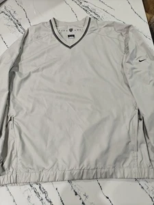Vintage Nike Golf Windbreaker Jacke Pullover V-Ausschnitt Herren Gr. XXL weiß creme - Bild 1 von 13
